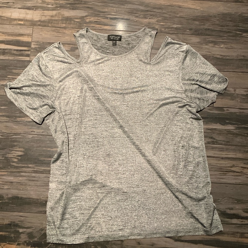 Topshop cold shoulder sparkle too